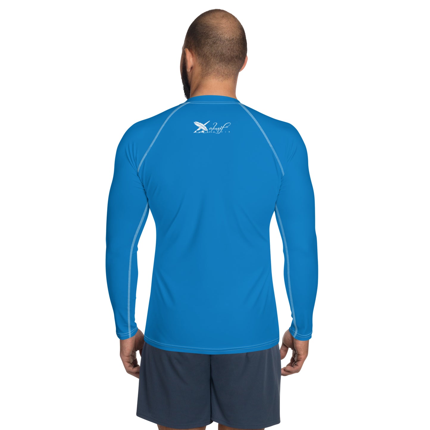 XCLUSIF POETIX BLUE & WHITE Men's Rash Guard