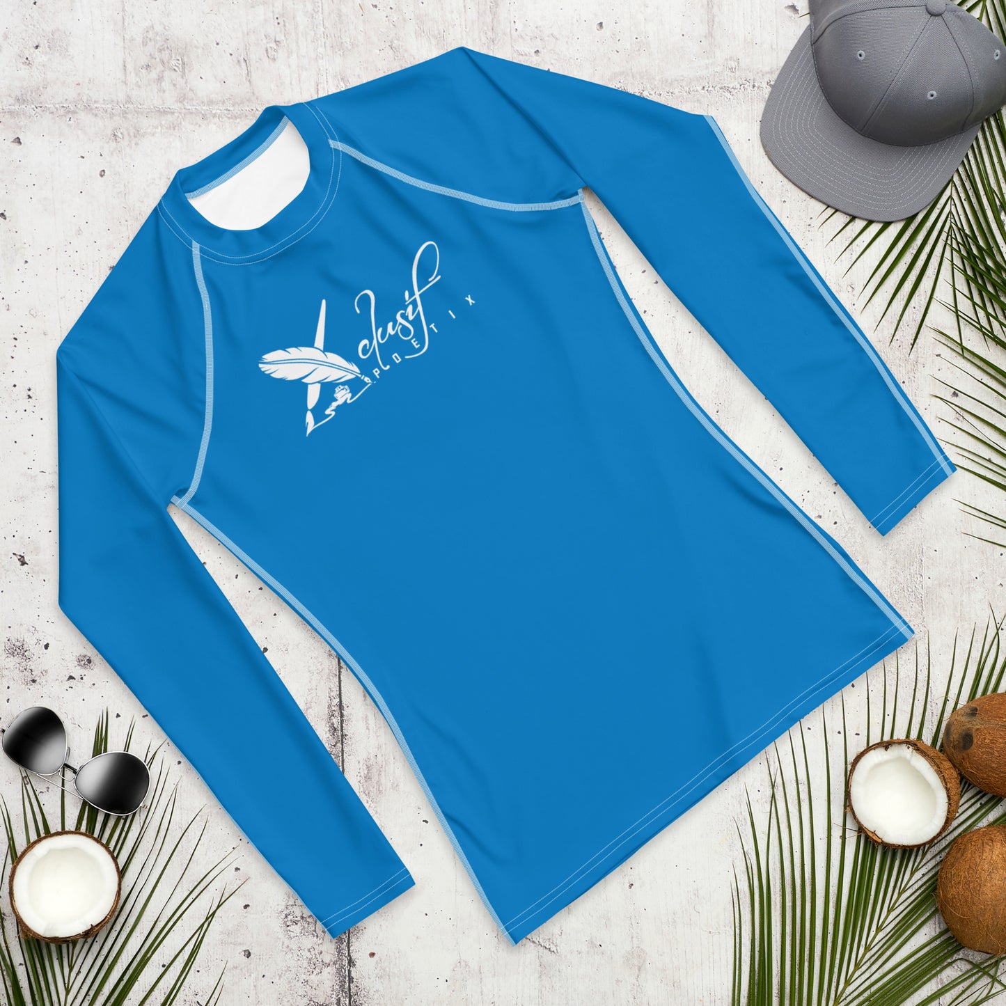 XCLUSIF POETIX BLUE & WHITE Men's Rash Guard