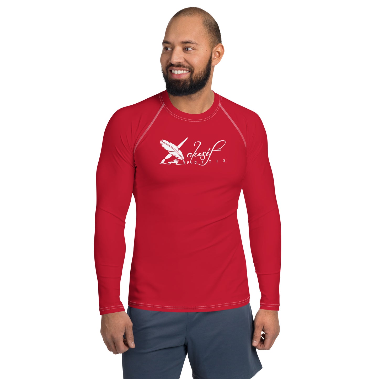 XCLUSIF POETIX RED & WHITE Men's Rash Guard