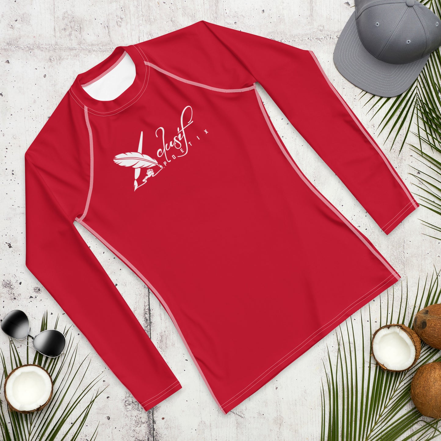 XCLUSIF POETIX RED & WHITE Men's Rash Guard