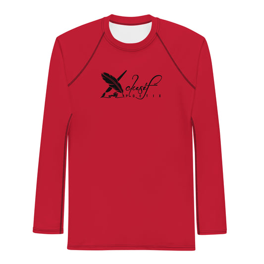 XCLUSIF POETIX RED & BLACK LOGO Men's Rash Guard