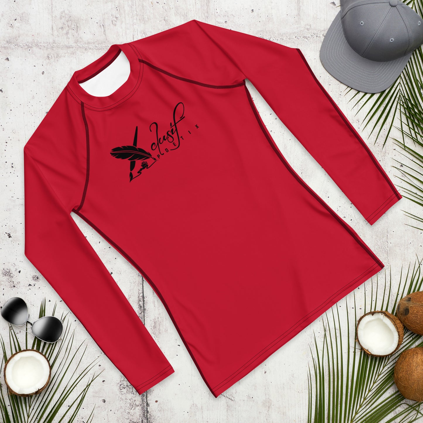 XCLUSIF POETIX RED & BLACK LOGO Men's Rash Guard