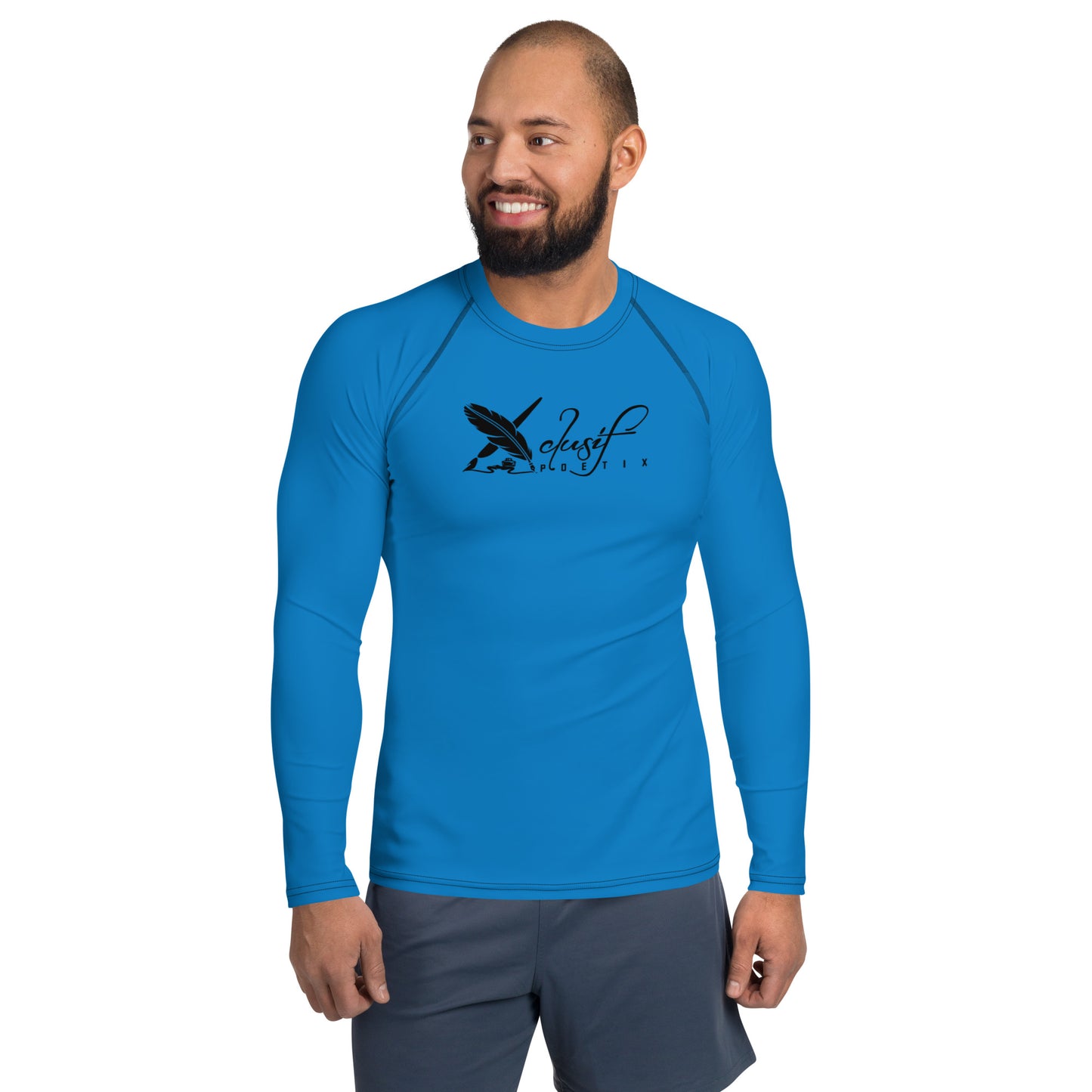 XCLUSIF POETIX BLUE & BLACK Men's Rash Guard