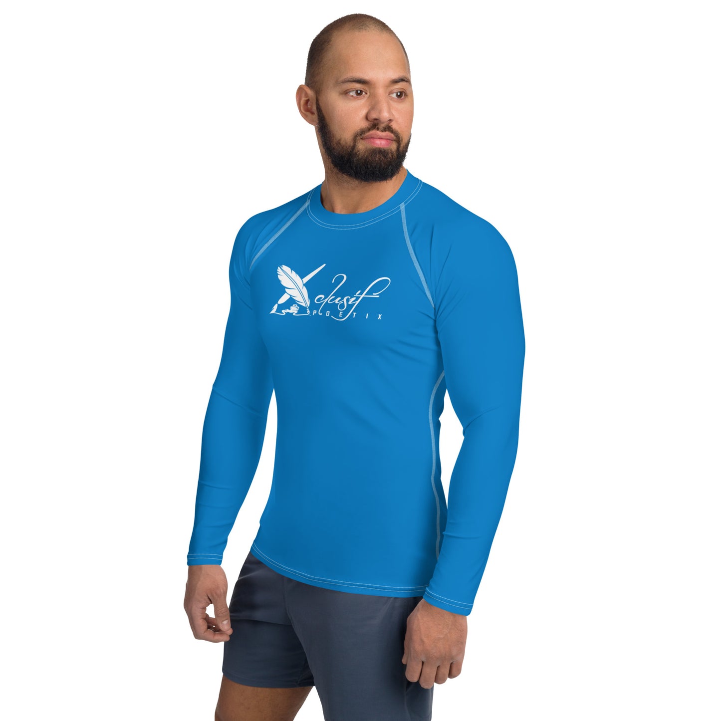 XCLUSIF POETIX BLUE & WHITE Men's Rash Guard