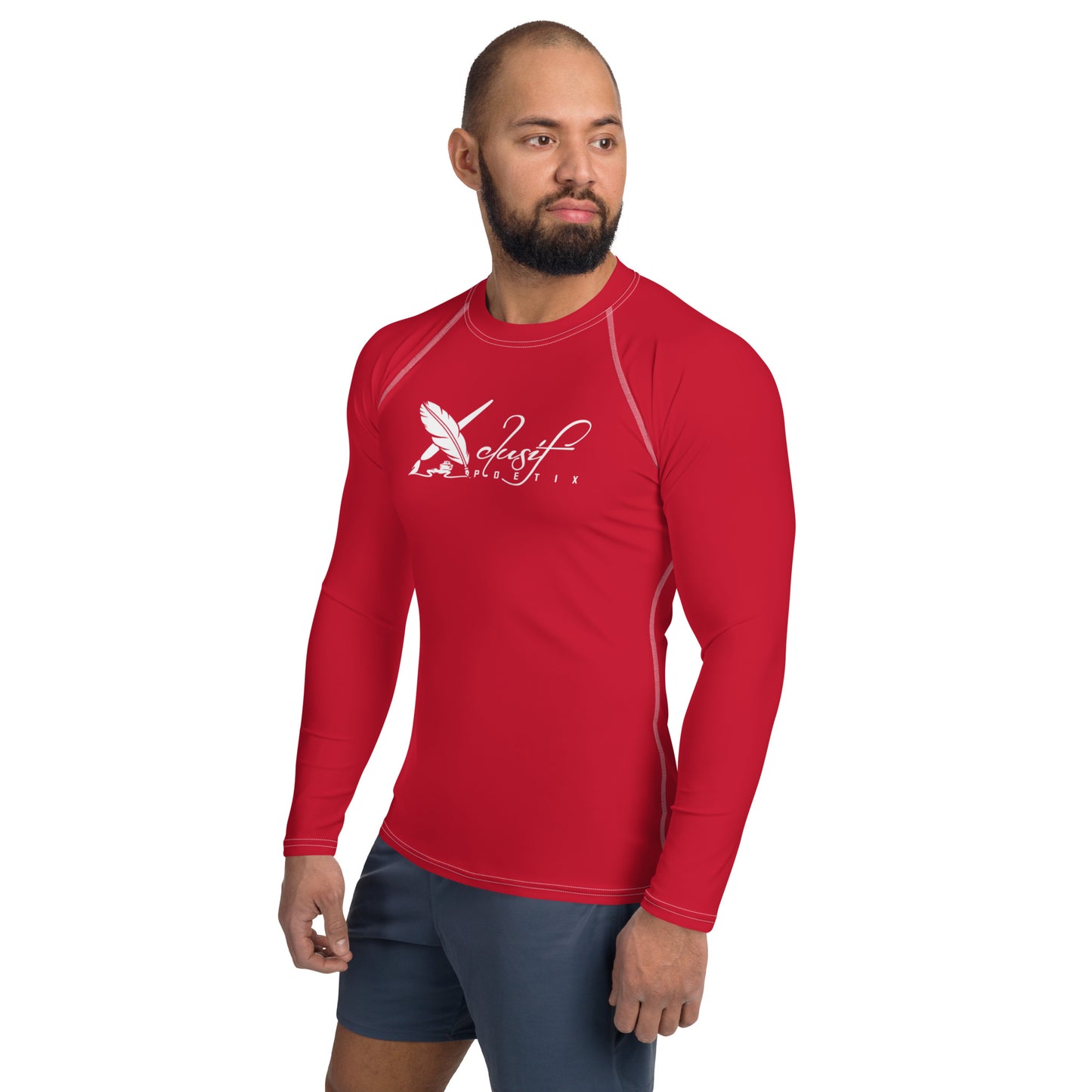 XCLUSIF POETIX RED & WHITE Men's Rash Guard