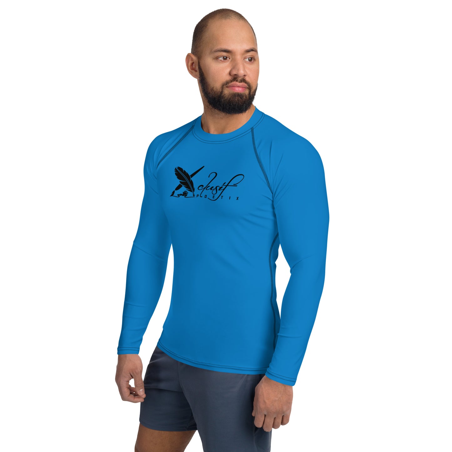 XCLUSIF POETIX BLUE & BLACK Men's Rash Guard