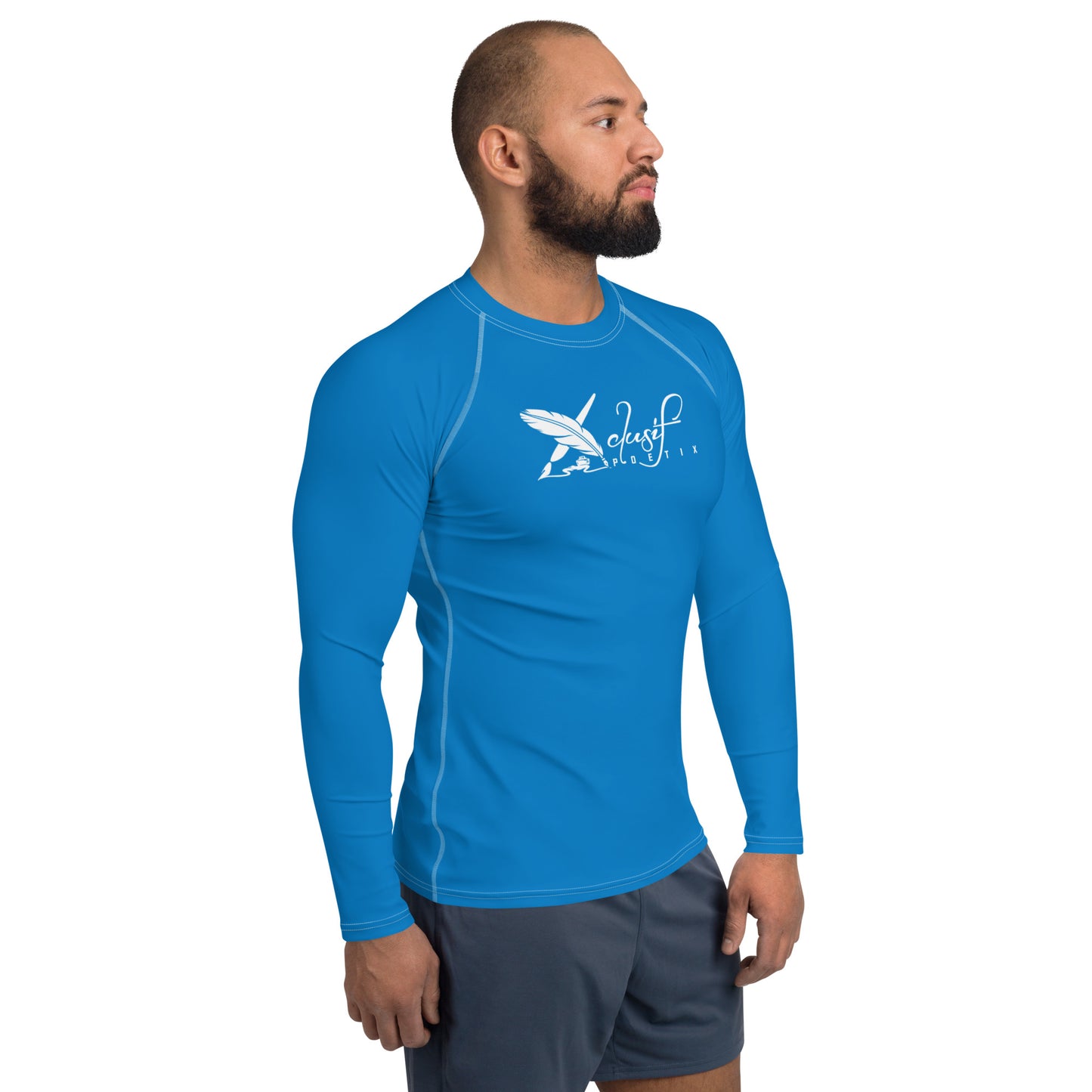 XCLUSIF POETIX BLUE & WHITE Men's Rash Guard