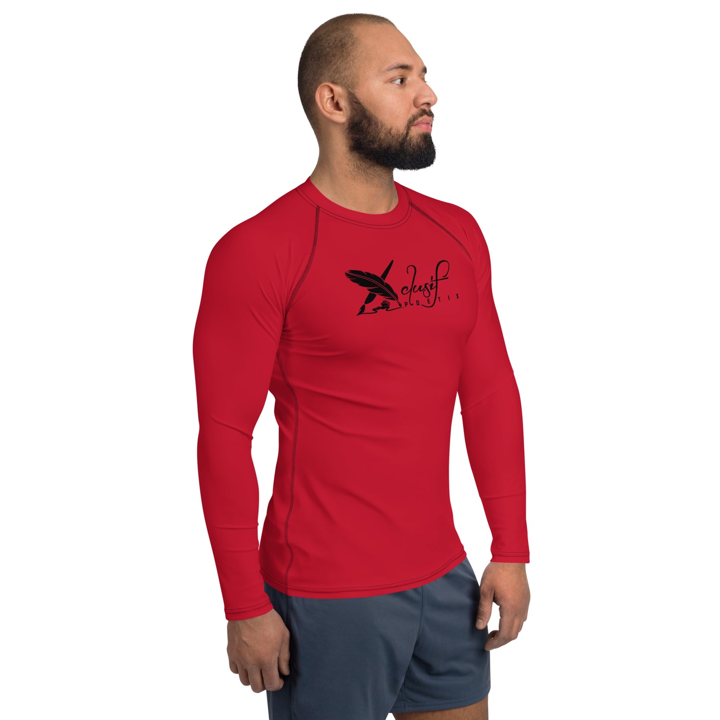 XCLUSIF POETIX RED & BLACK LOGO Men's Rash Guard