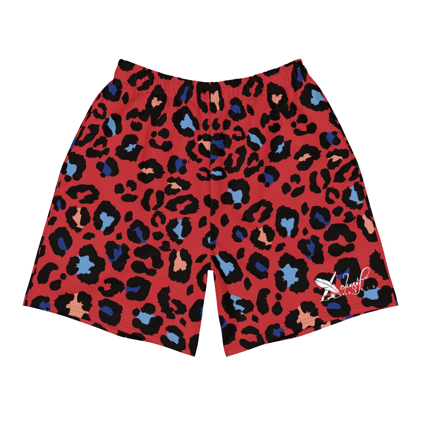 XCLUSIF POETIX RED LEOPARD Men's Athletic Shorts