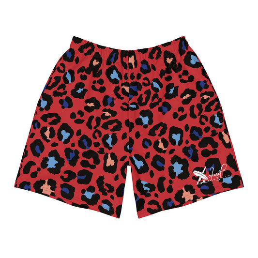 XCLUSIF POETIX RED LEOPARD Men's Athletic Shorts