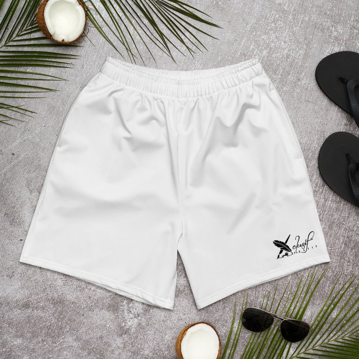 XCLUSIF POETIX WHITE & BLACK LOGO Men's Athletic Shorts