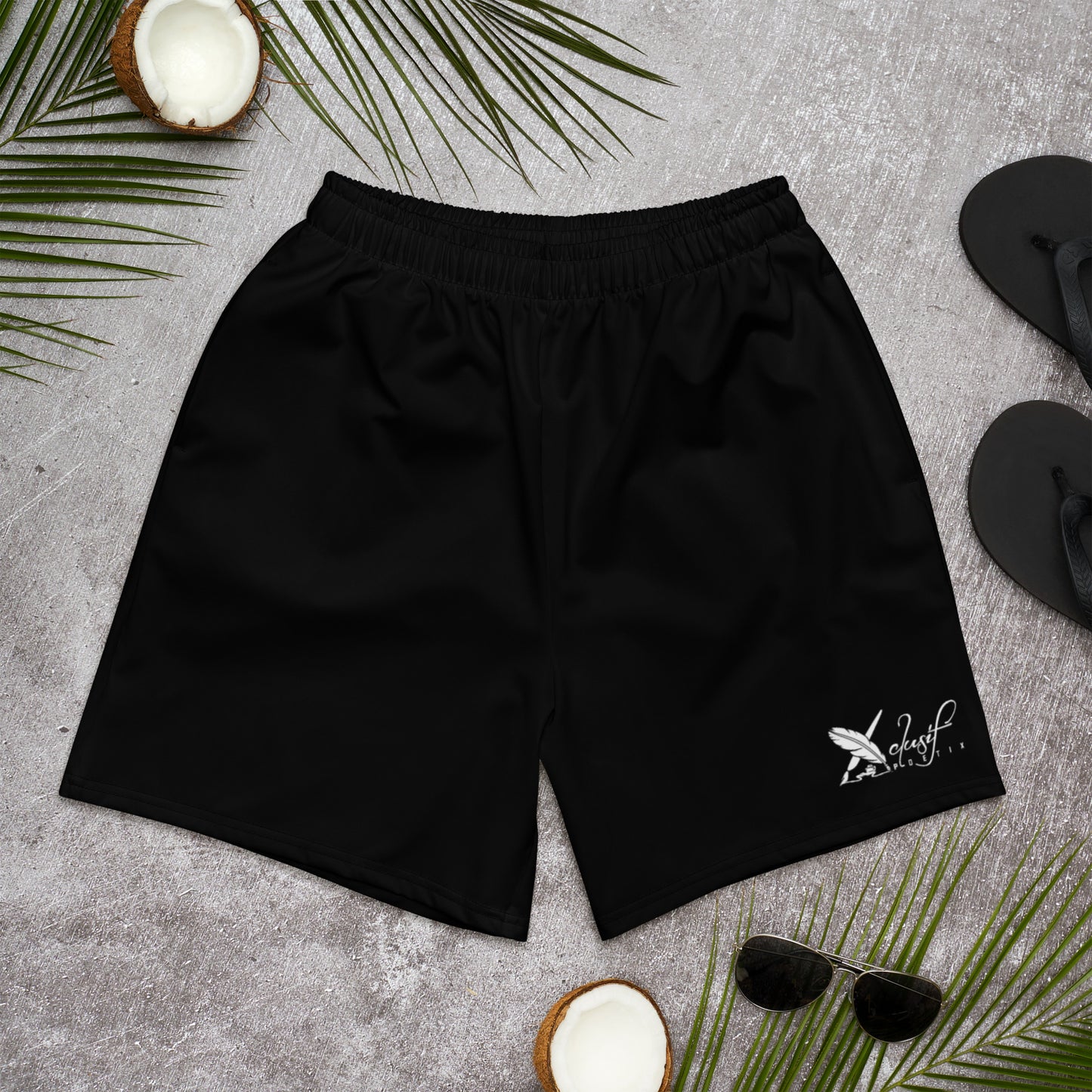 XCLUSIF POETIX BLACK & WHITE LOGO Men's Athletic Shorts