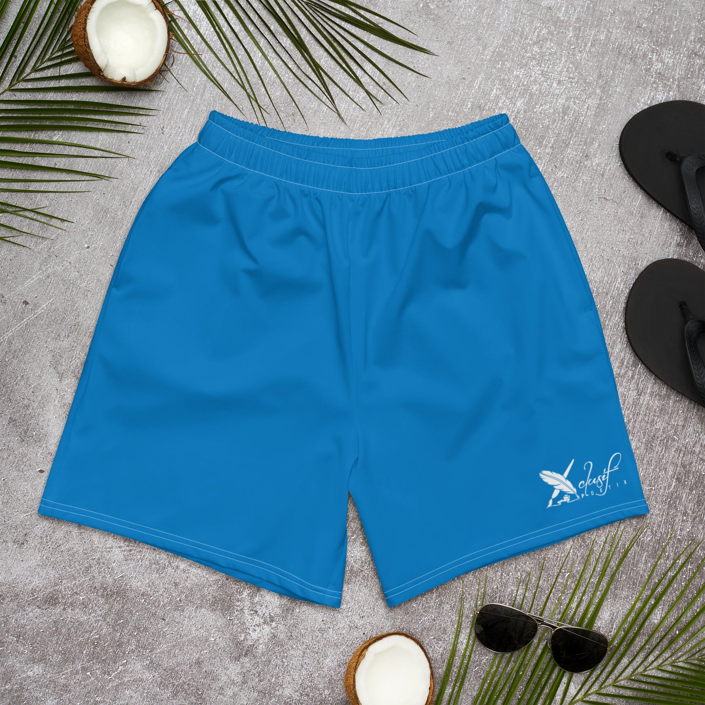 XCLUSIF POETIX BLUE & WHITE LOGO Men's Athletic Shorts