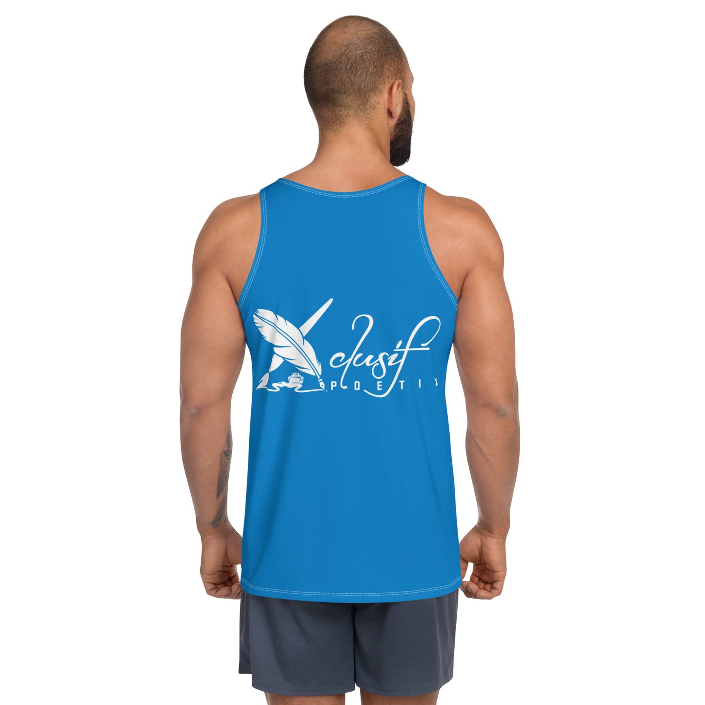 XCLUSIF POETIX BLUE & WHITE LOGO Unisex Tank Top