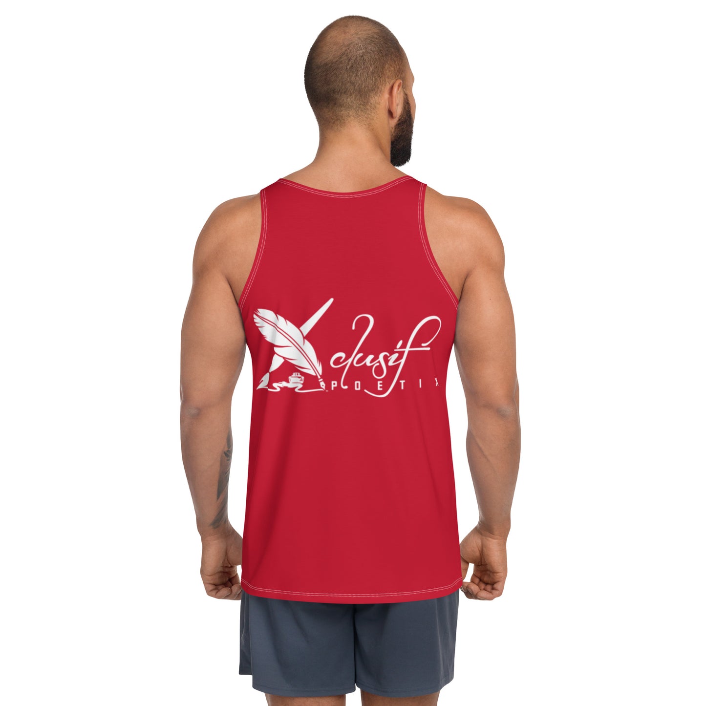 XCLUSIF POETIX RED & WHITE LOGO Unisex Tank Top