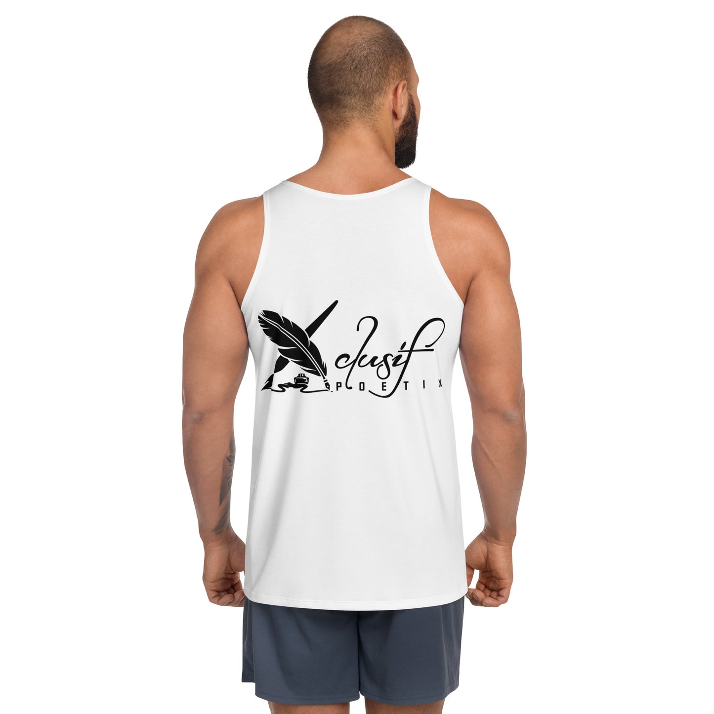 XCLUSIF POETIX WHITE & BLACK LOGO Unisex Tank Top