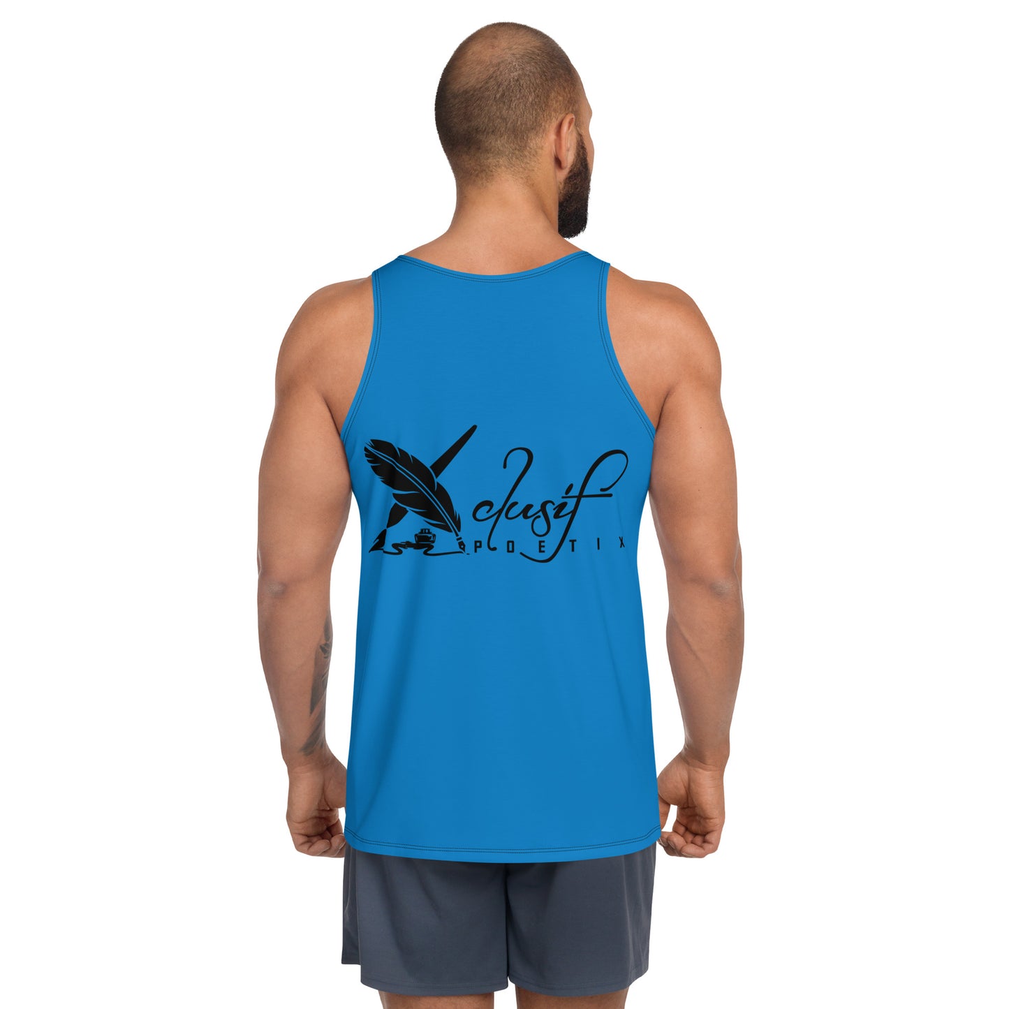 XCLUSIF POETIX BLUE & BLACK LOGO Unisex Tank Top