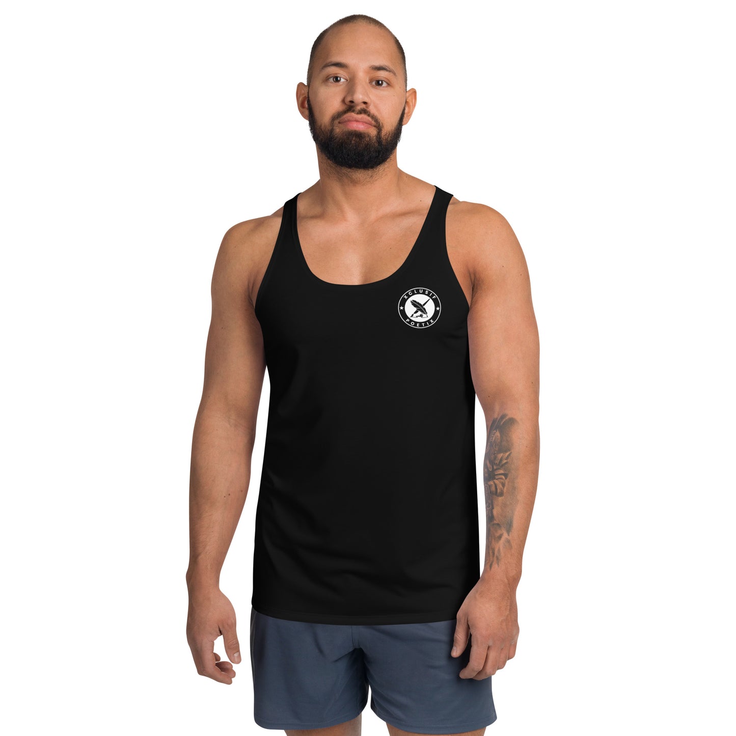 XCLUSIF POETIX BLACK & WHITE LOGO Unisex Tank Top