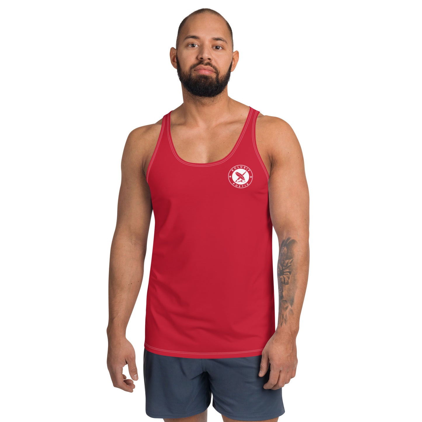 XCLUSIF POETIX RED & WHITE LOGO Unisex Tank Top