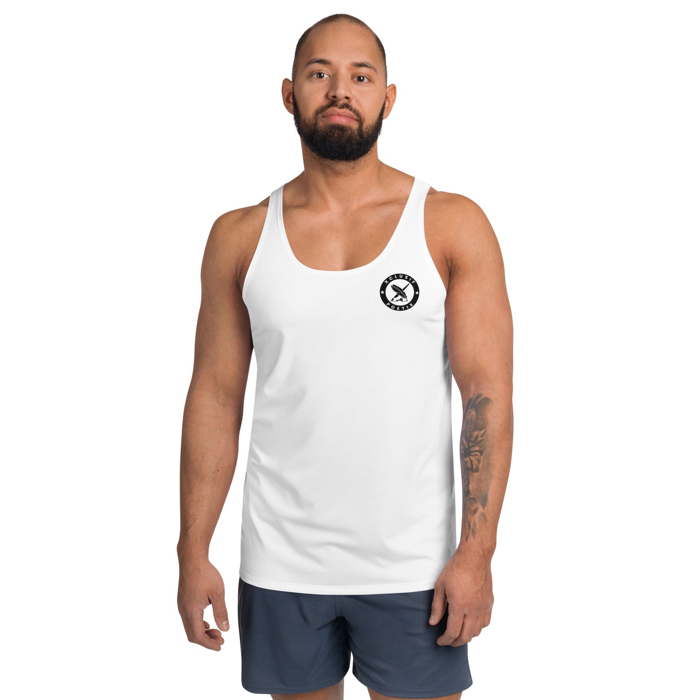 XCLUSIF POETIX WHITE & BLACK LOGO Unisex Tank Top