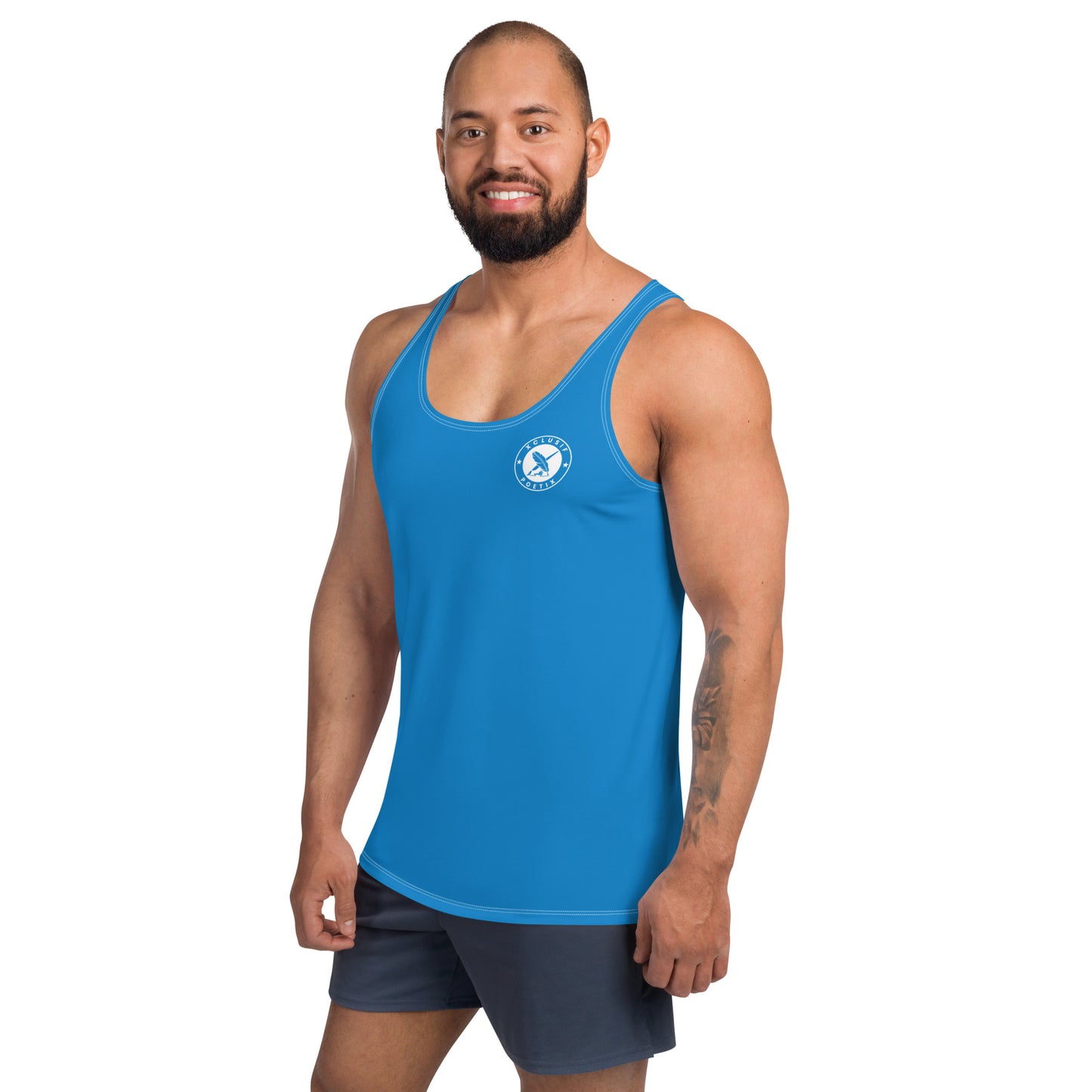 XCLUSIF POETIX BLUE & WHITE LOGO Unisex Tank Top