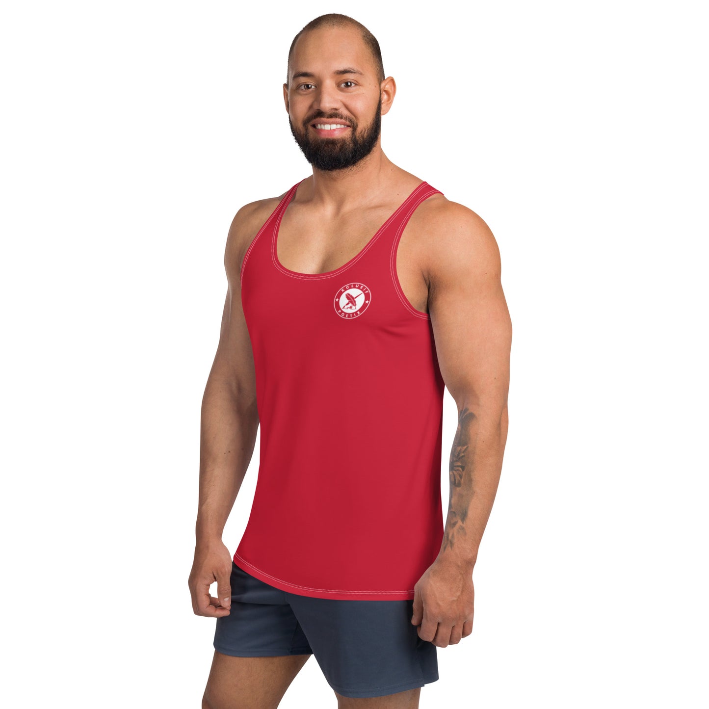 XCLUSIF POETIX RED & WHITE LOGO Unisex Tank Top