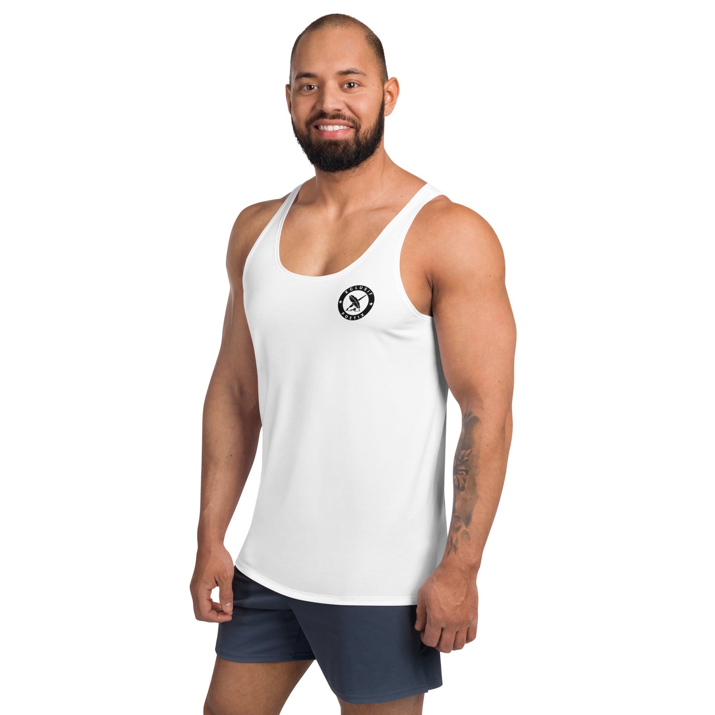 XCLUSIF POETIX WHITE & BLACK LOGO Unisex Tank Top