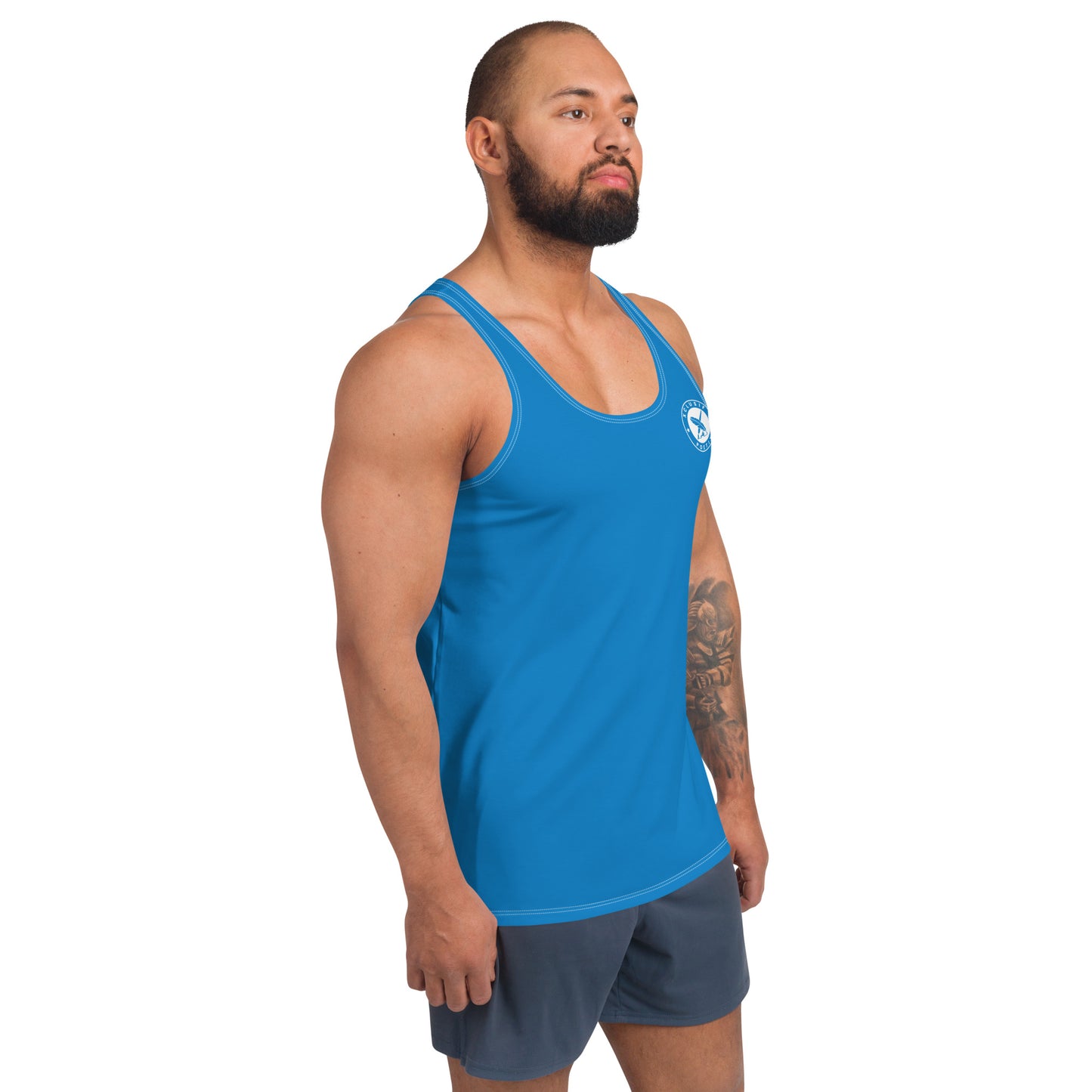 XCLUSIF POETIX BLUE & WHITE LOGO Unisex Tank Top