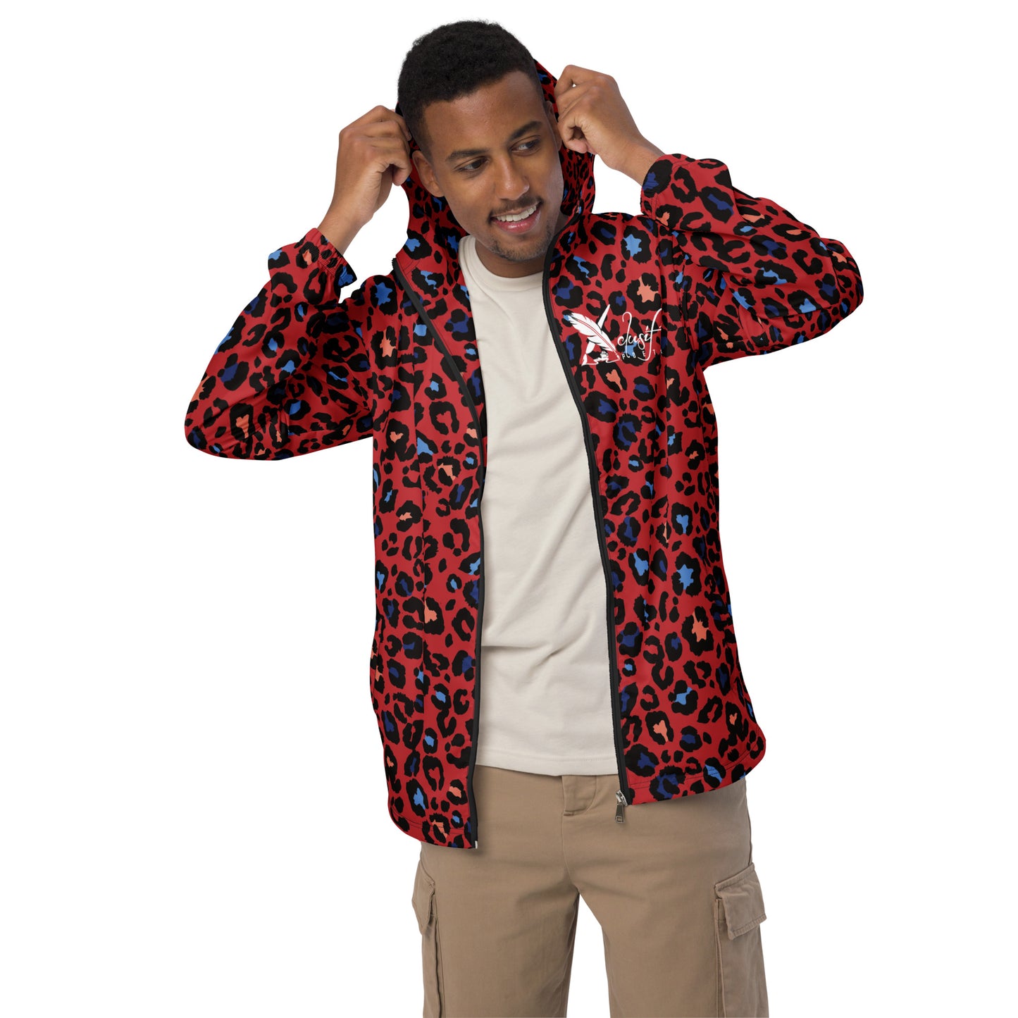 XCLUSIF POETIX RED LEOPARD Men’s windbreaker