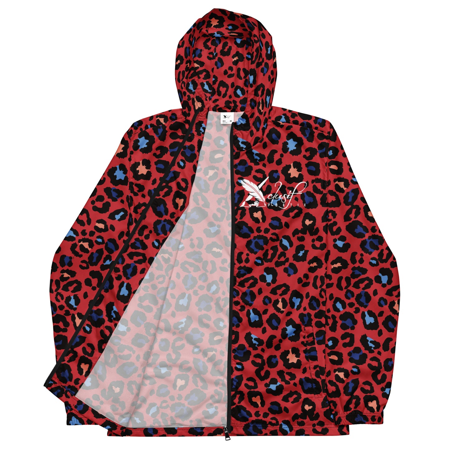 XCLUSIF POETIX RED LEOPARD Men’s windbreaker