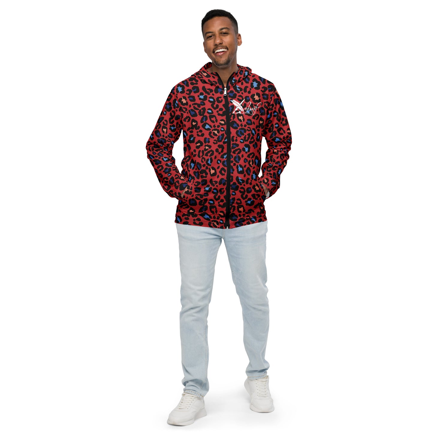 XCLUSIF POETIX RED LEOPARD Men’s windbreaker