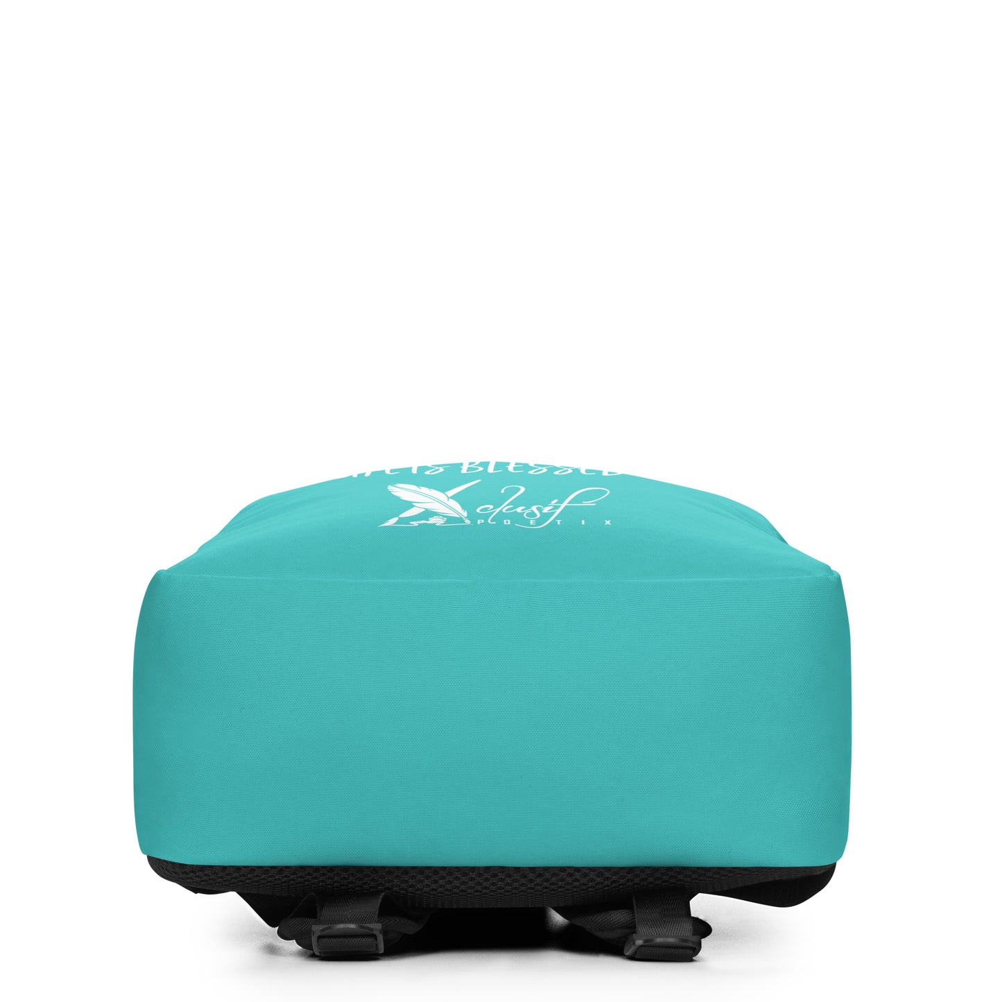 BLESSED BY XCLUSIF POETIX TURQUOISE & WHITE Minimalist Backpack