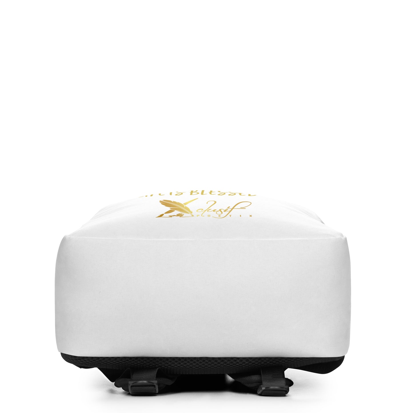 BLESSED BY XCLUSIF POETIX WHITE & GOLD Minimalist Backpack