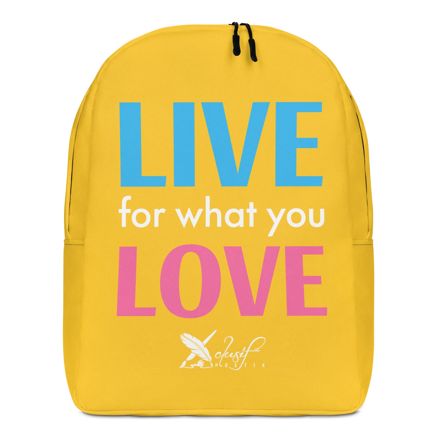 "LIVE FOR WHAT YOU LOVE" BY XCLUSIF POETIX YELLOW Minimalist Backpack