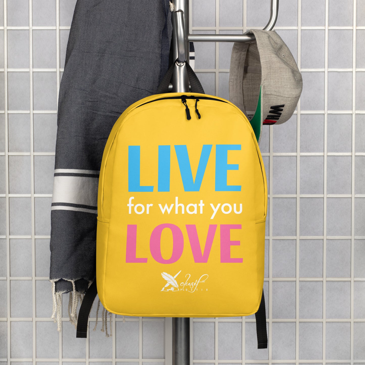 "LIVE FOR WHAT YOU LOVE" BY XCLUSIF POETIX YELLOW Minimalist Backpack