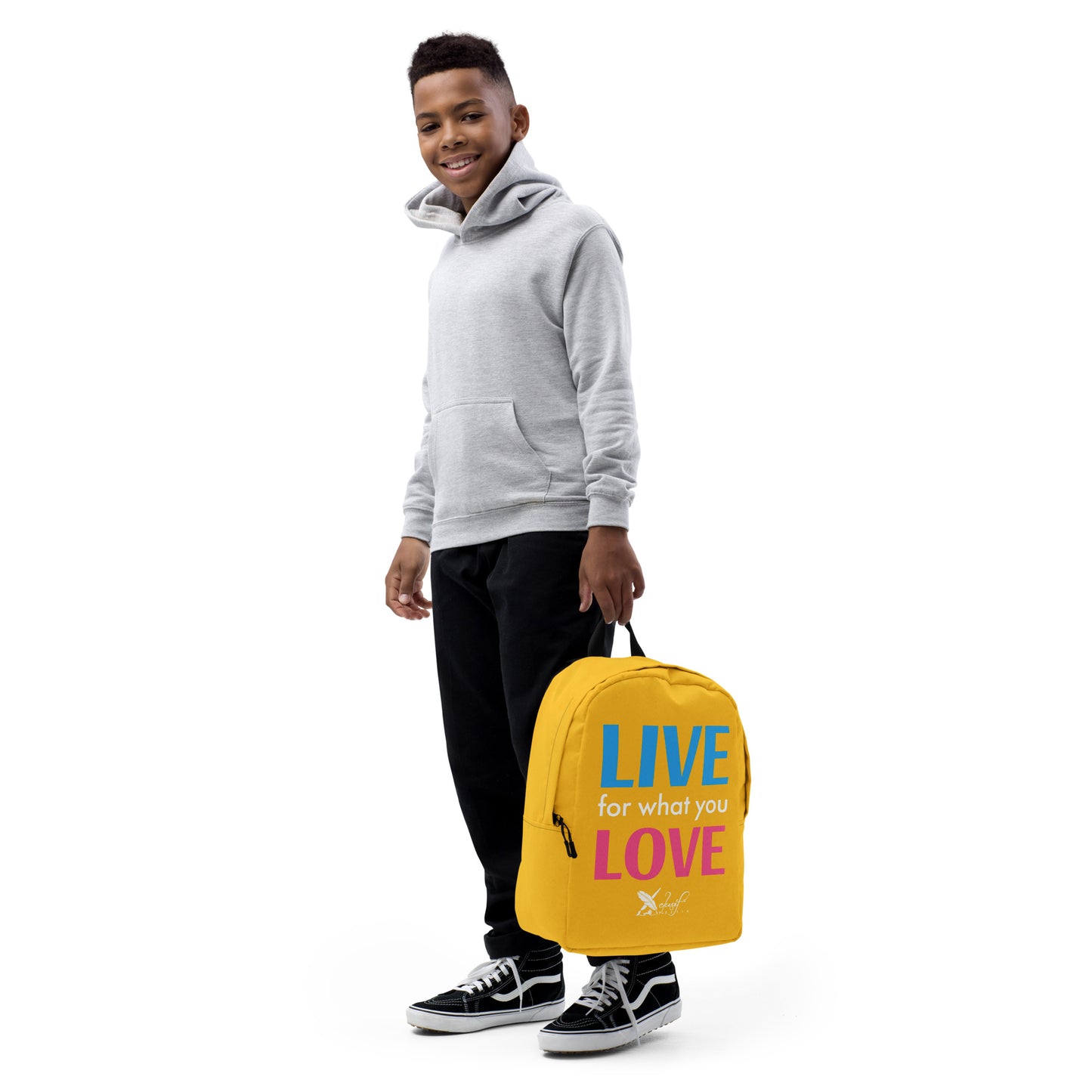 "LIVE FOR WHAT YOU LOVE" BY XCLUSIF POETIX YELLOW Minimalist Backpack