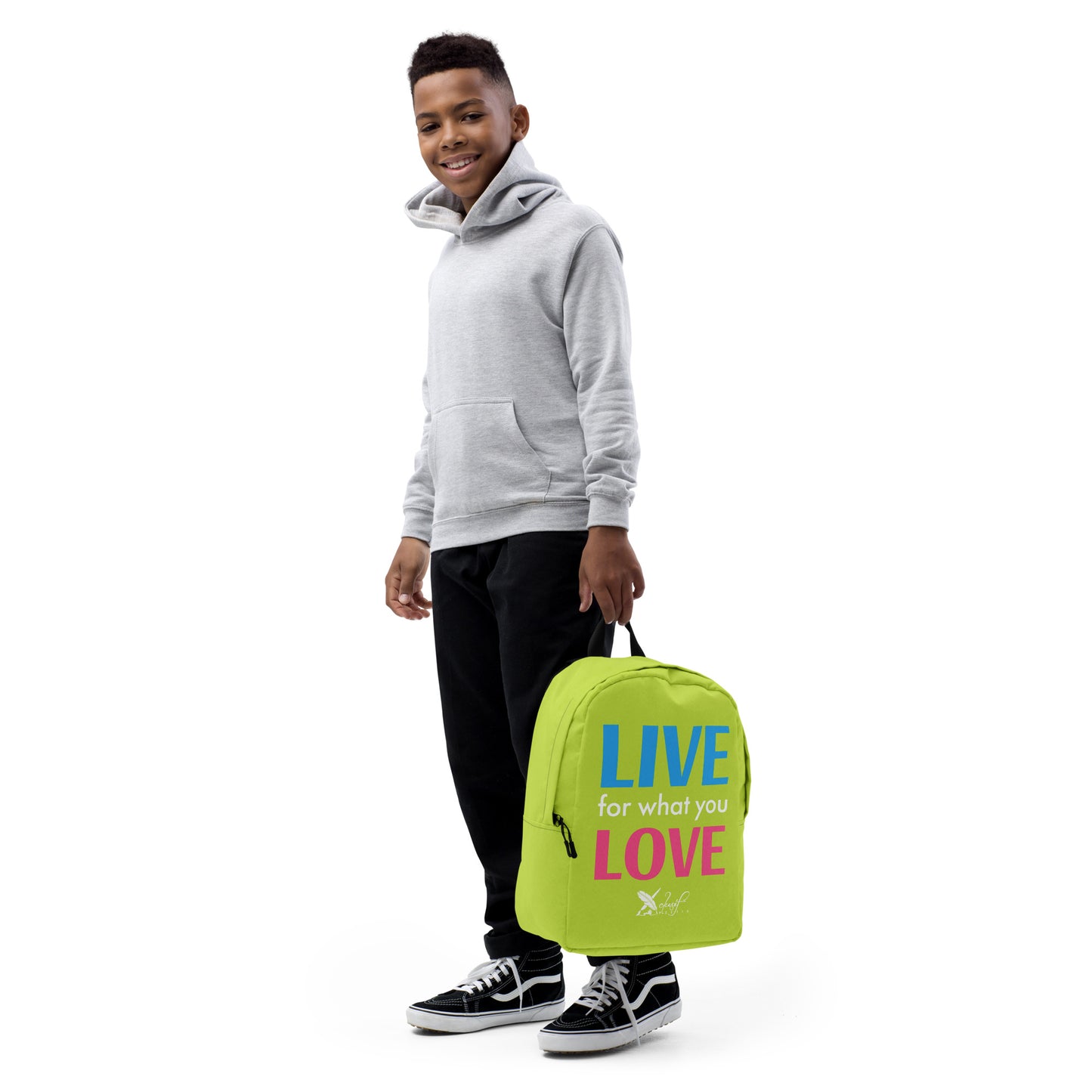 "LIVE FOR WHAT YOU LOVE" BY XCLUSIF POETIX LIGHT GREEN Minimalist Backpack