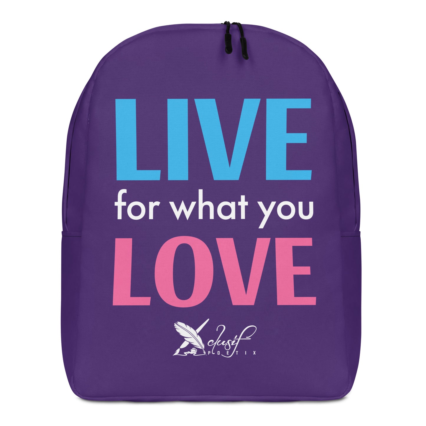 "LIVE FOR WHAT YOU LOVE" BY XCLUSIF POETIX PURPLE Minimalist Backpack