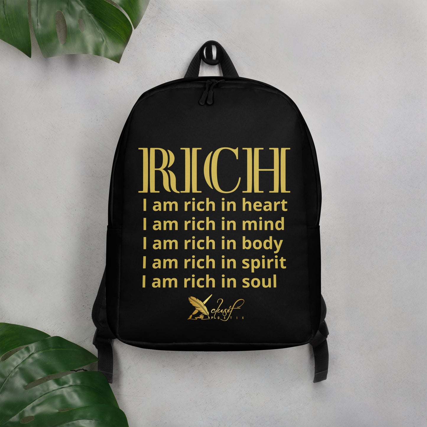 RICH BY XCLUSIF POETIX BLACK & GOLD Minimalist Backpack