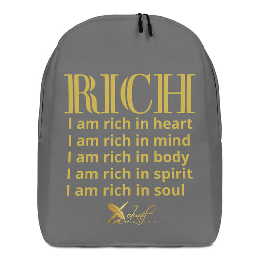 RICH BY XCLUSIF POETIX GREY & GOLD Minimalist Backpack