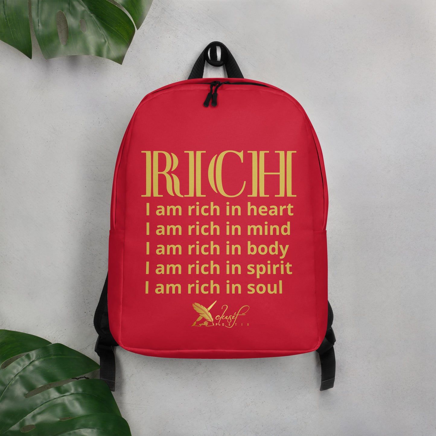 RICH BY XCLUSIF POETIX RED & GOLD Minimalist Backpack