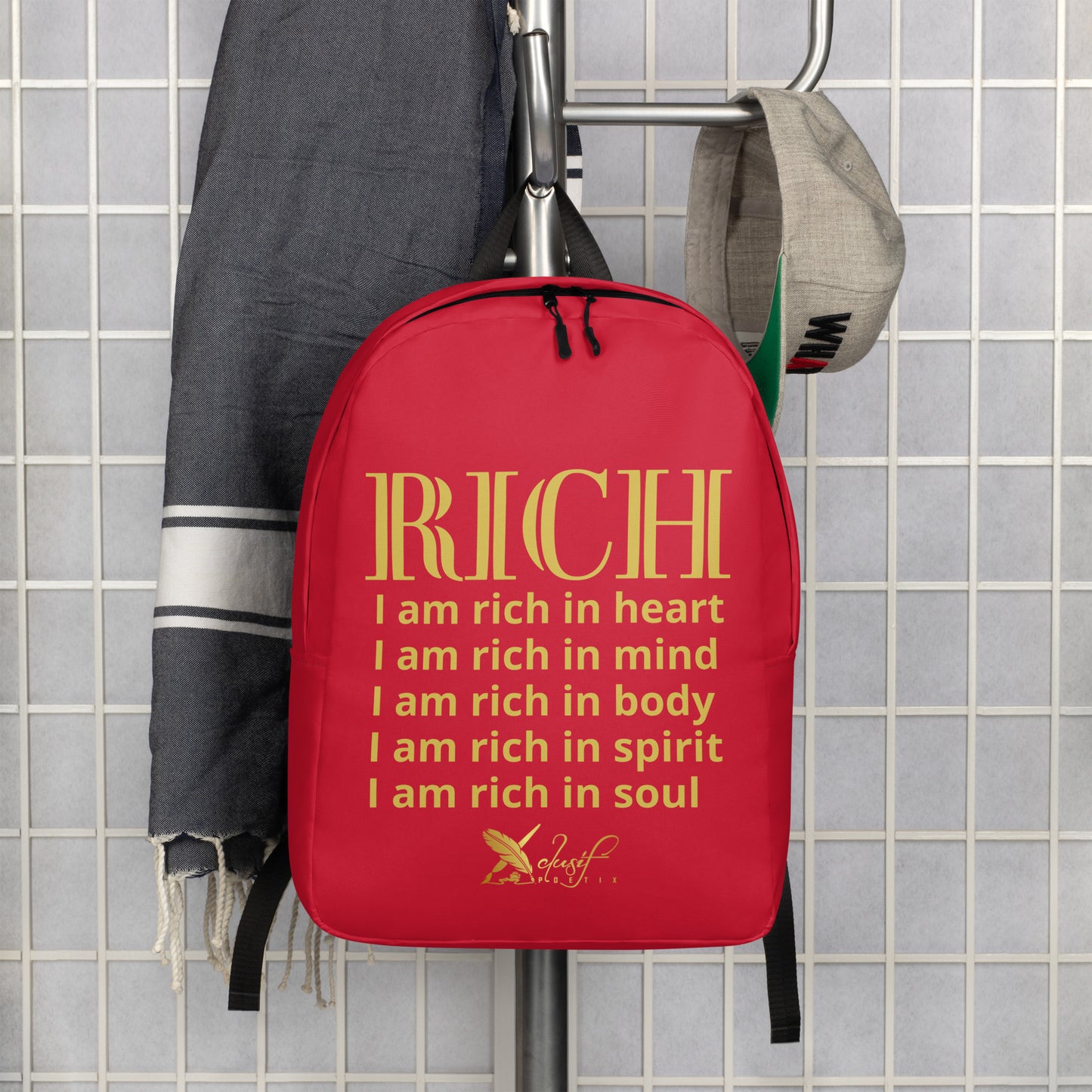 RICH BY XCLUSIF POETIX RED & GOLD Minimalist Backpack