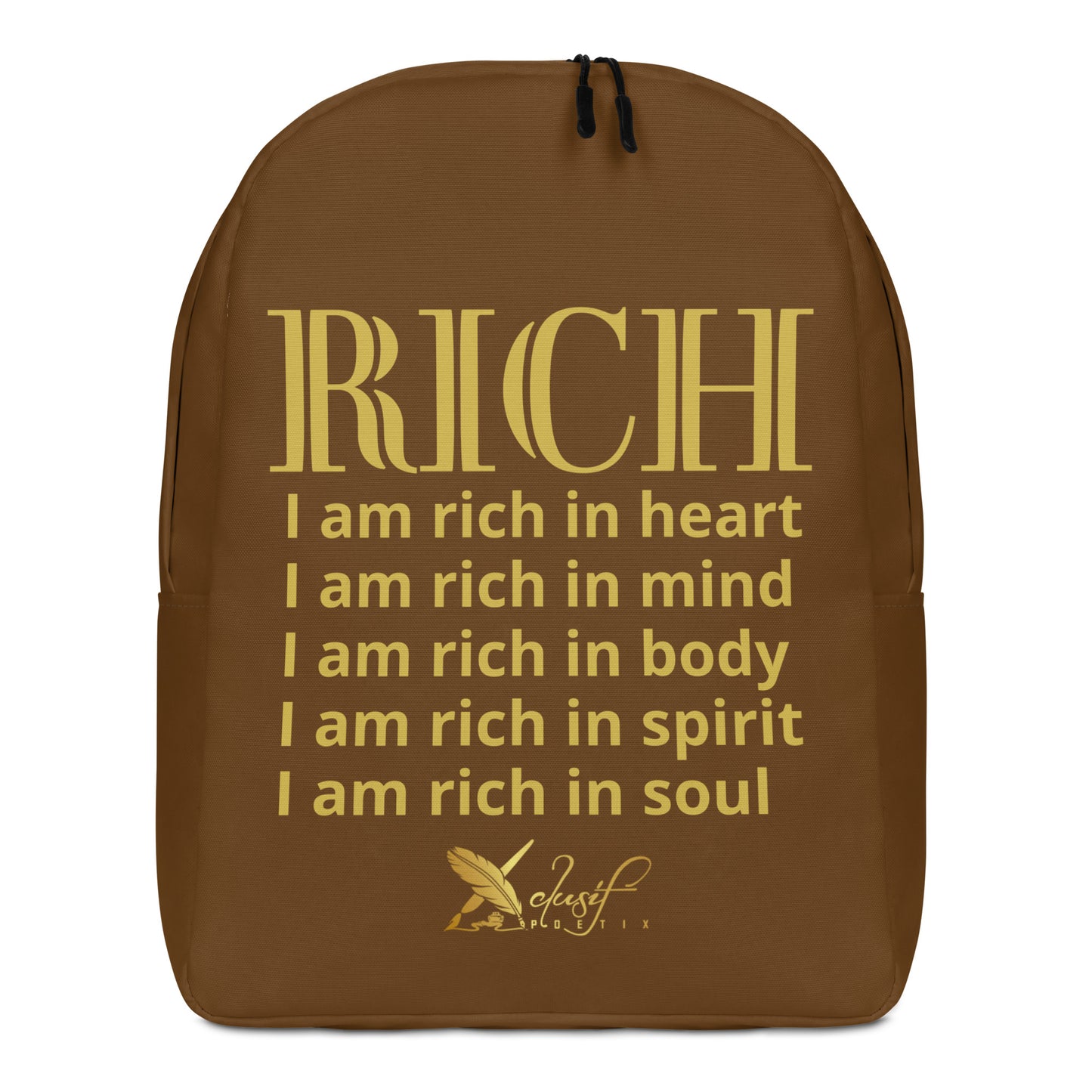 RICH BY XCLUSIF POETIX BROWN & GOLD Minimalist Backpack