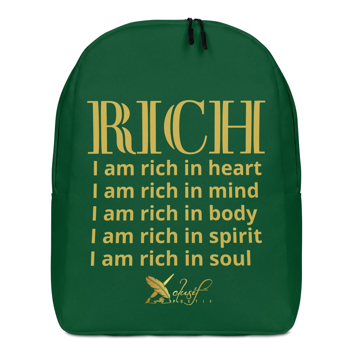 RICH BY XCLUSIF POETIX FOREST GREEN & GOLD Minimalist Backpack