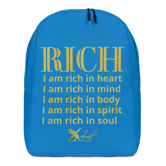 RICH BY XCLUSIF POETIX BLUE & GOLD Minimalist Backpack