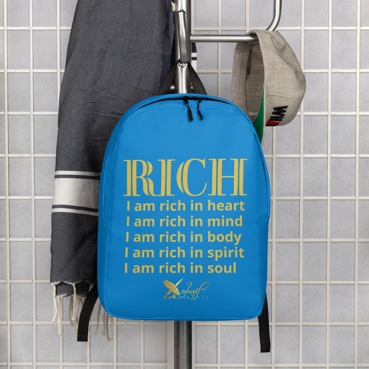 RICH BY XCLUSIF POETIX BLUE & GOLD Minimalist Backpack