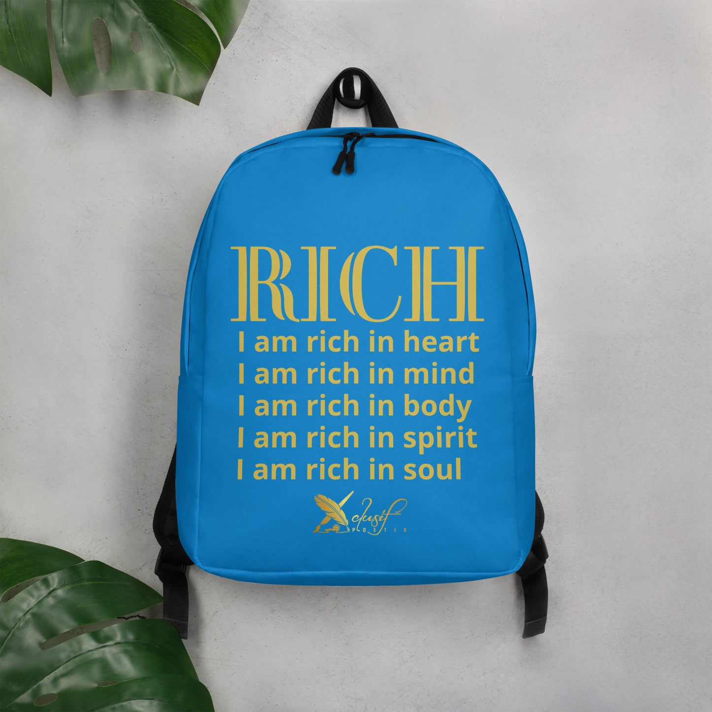 RICH BY XCLUSIF POETIX BLUE & GOLD Minimalist Backpack