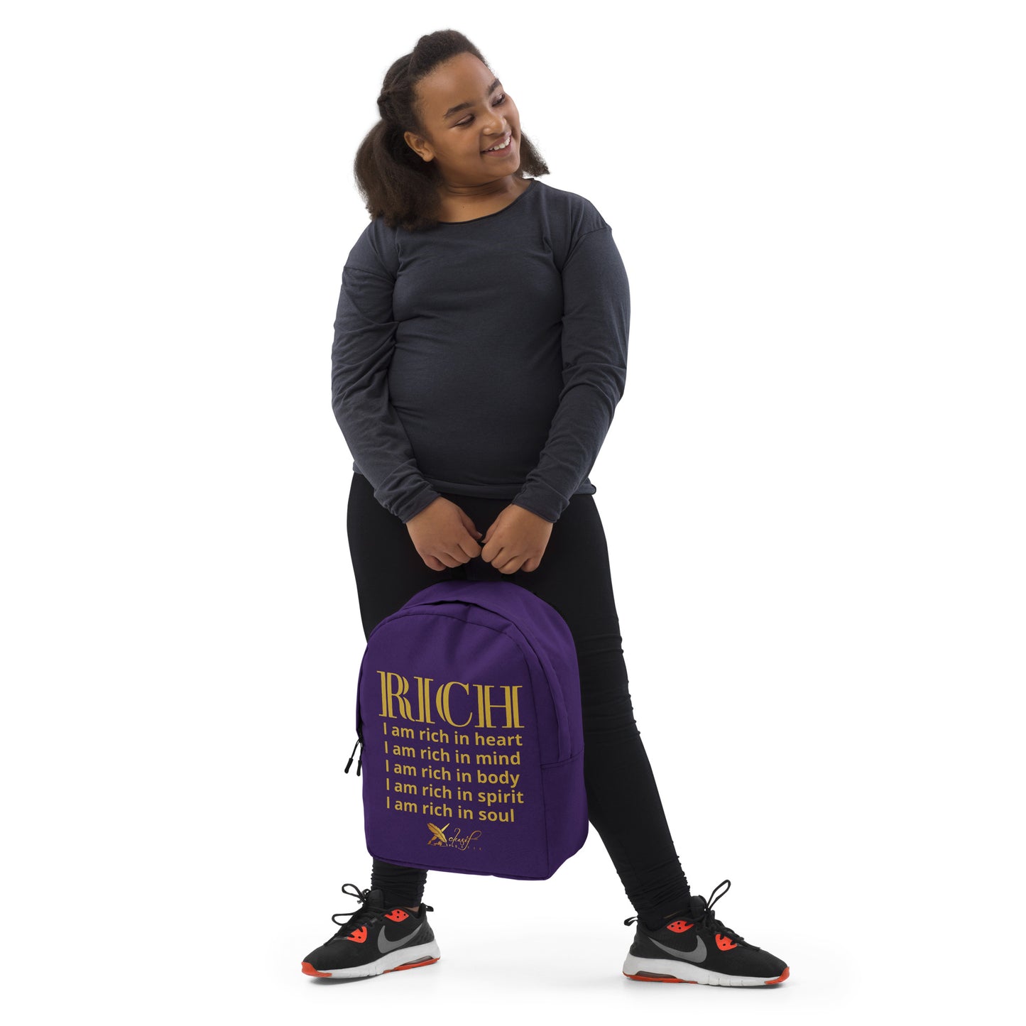 RICH BY XCLUSIF POETIX PURPLE & GOLD Minimalist Backpack