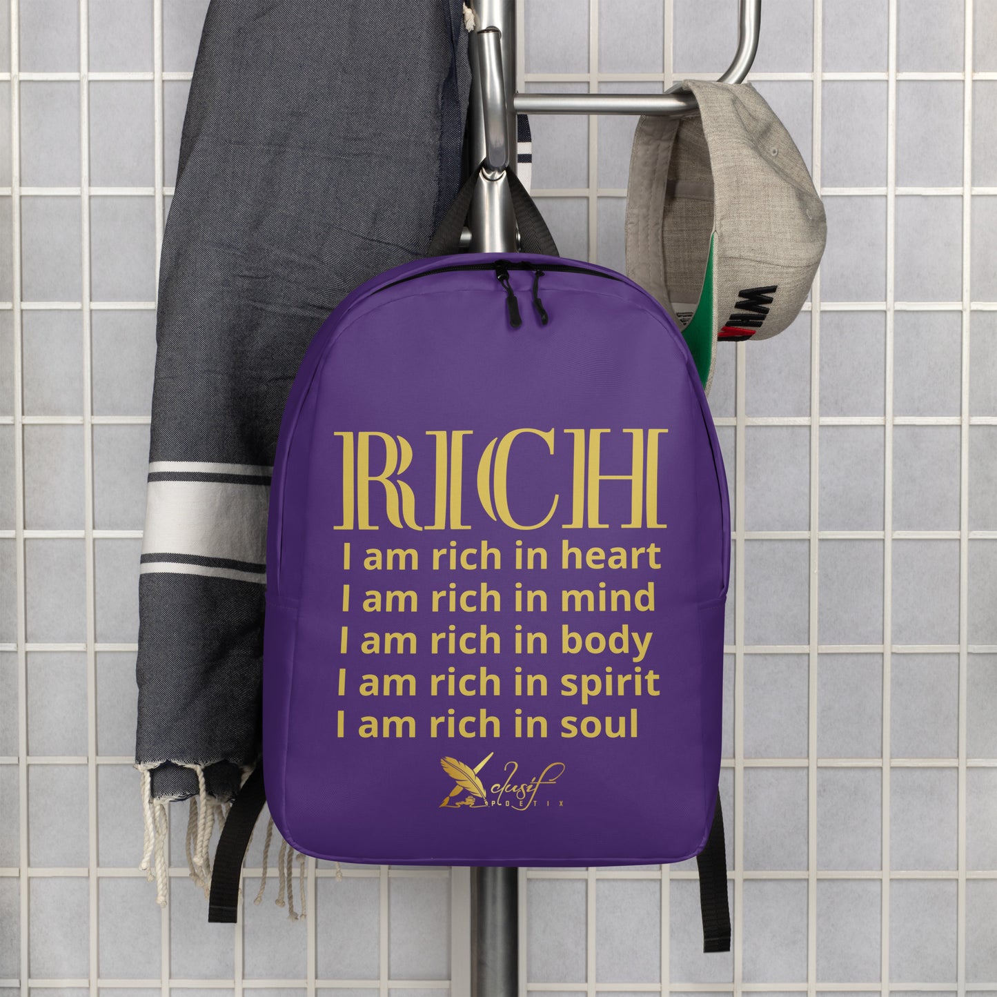 RICH BY XCLUSIF POETIX PURPLE & GOLD Minimalist Backpack