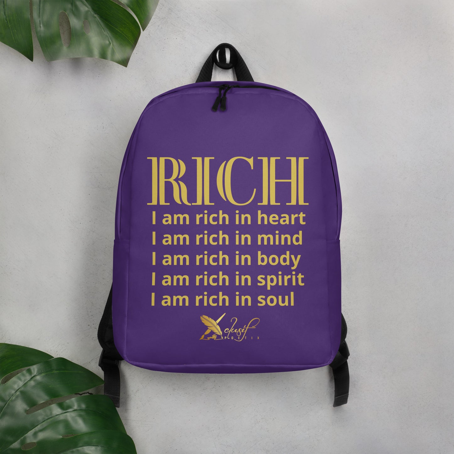 RICH BY XCLUSIF POETIX PURPLE & GOLD Minimalist Backpack